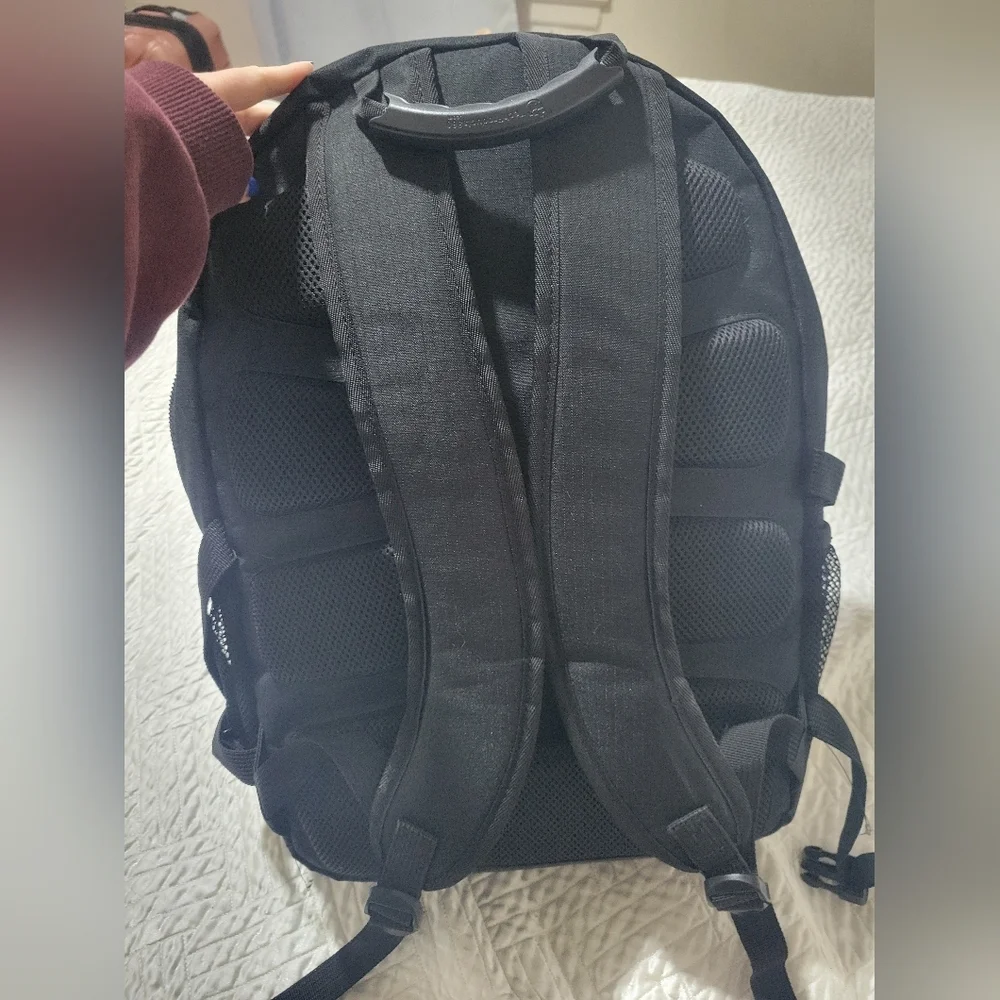 Black Tech Laptop Backpack 16” Work School Travel Minimalist Utility Bag